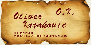 Oliver Kazaković vizit kartica